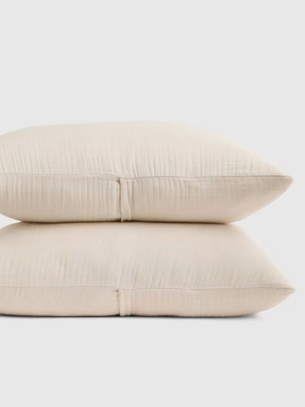 Organic Cotton Gauze Sham Set standard queen ivory undyed